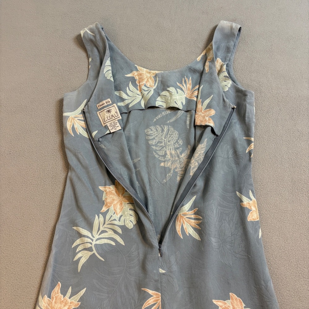Luau Silk Tropical Floral Print Sleeveless Mini Dress Women's XS - Picture 5 of 10